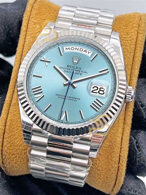 rolex day date blue leather|Rolex Day-Date models.